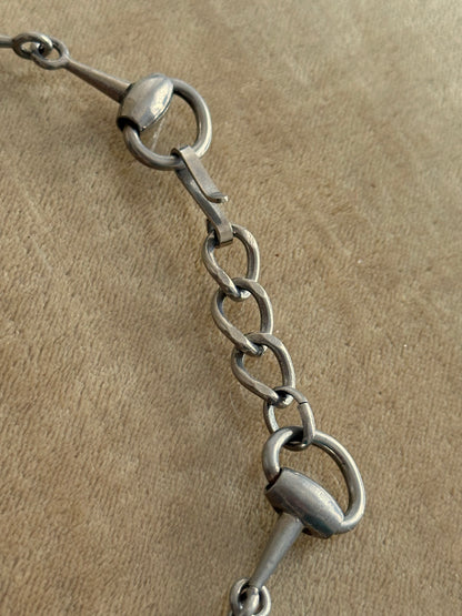 French horsebit metal necklace / belt chain