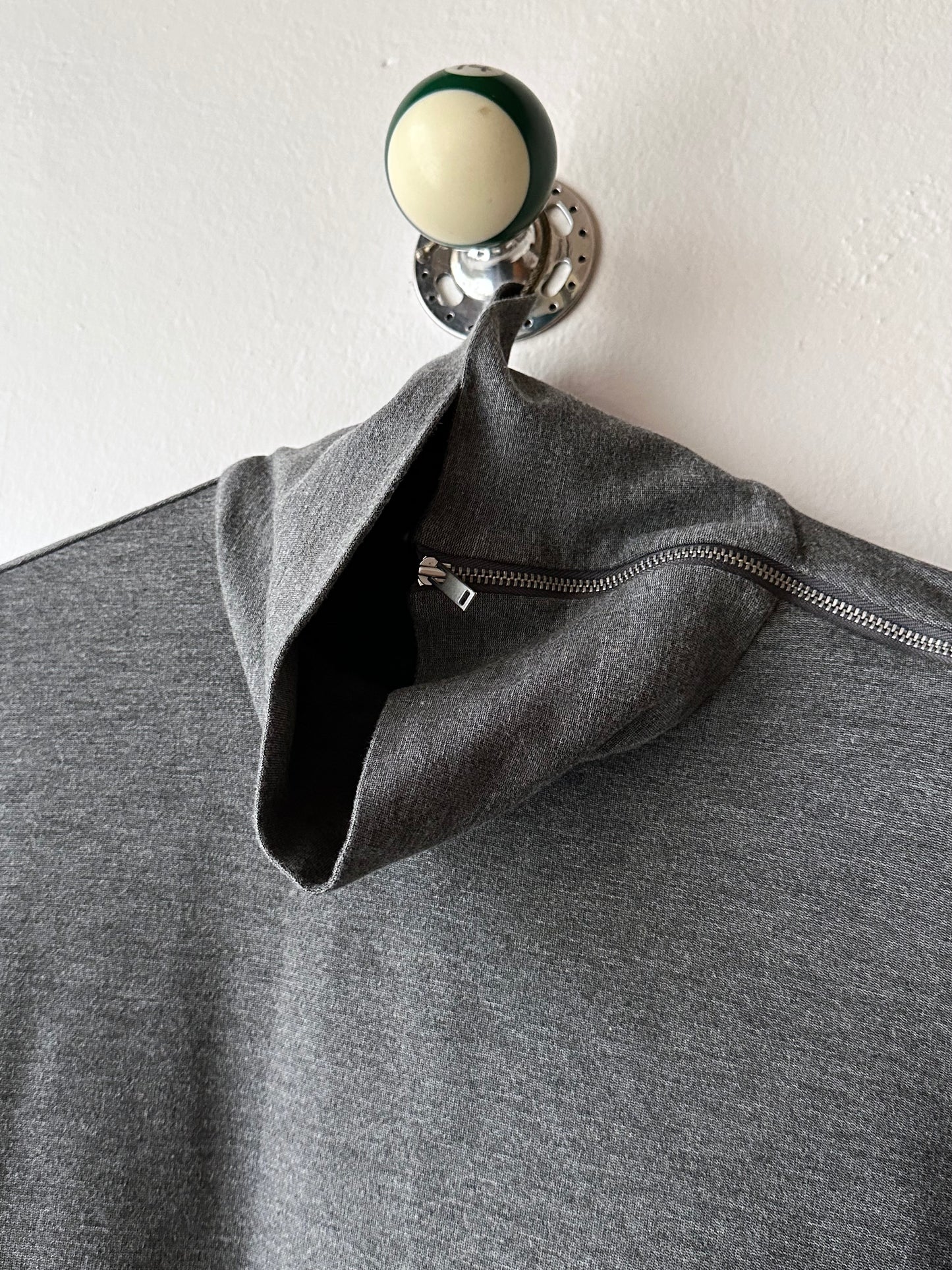 cos assymetrical zip jersey top