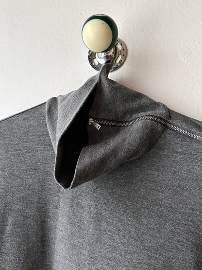 cos assymetrical zip jersey top