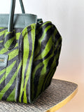 Italy green zebra leather bag