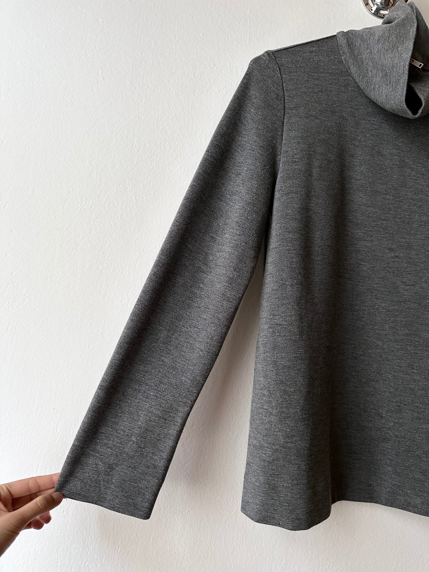 cos assymetrical zip jersey top