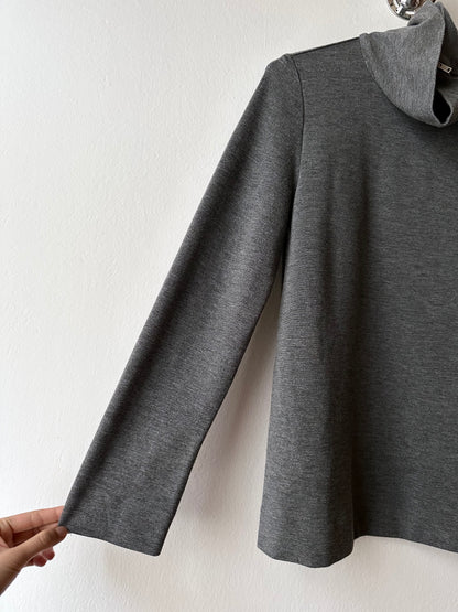 cos assymetrical zip jersey top