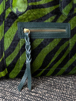 Italy green zebra leather bag