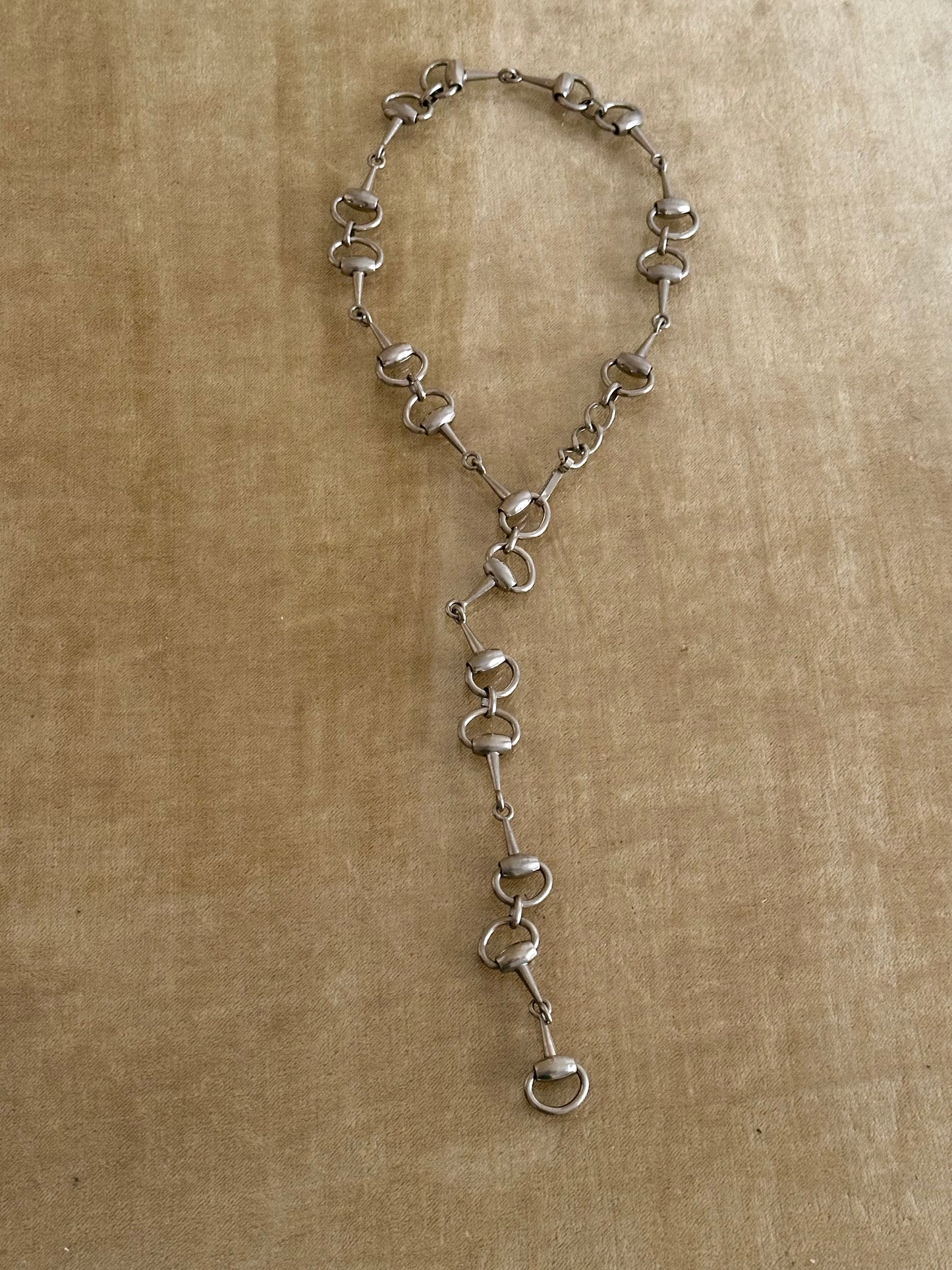 French horsebit metal necklace / belt chain