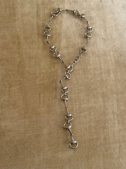 French horsebit metal necklace / belt chain
