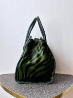 Italy green zebra leather bag