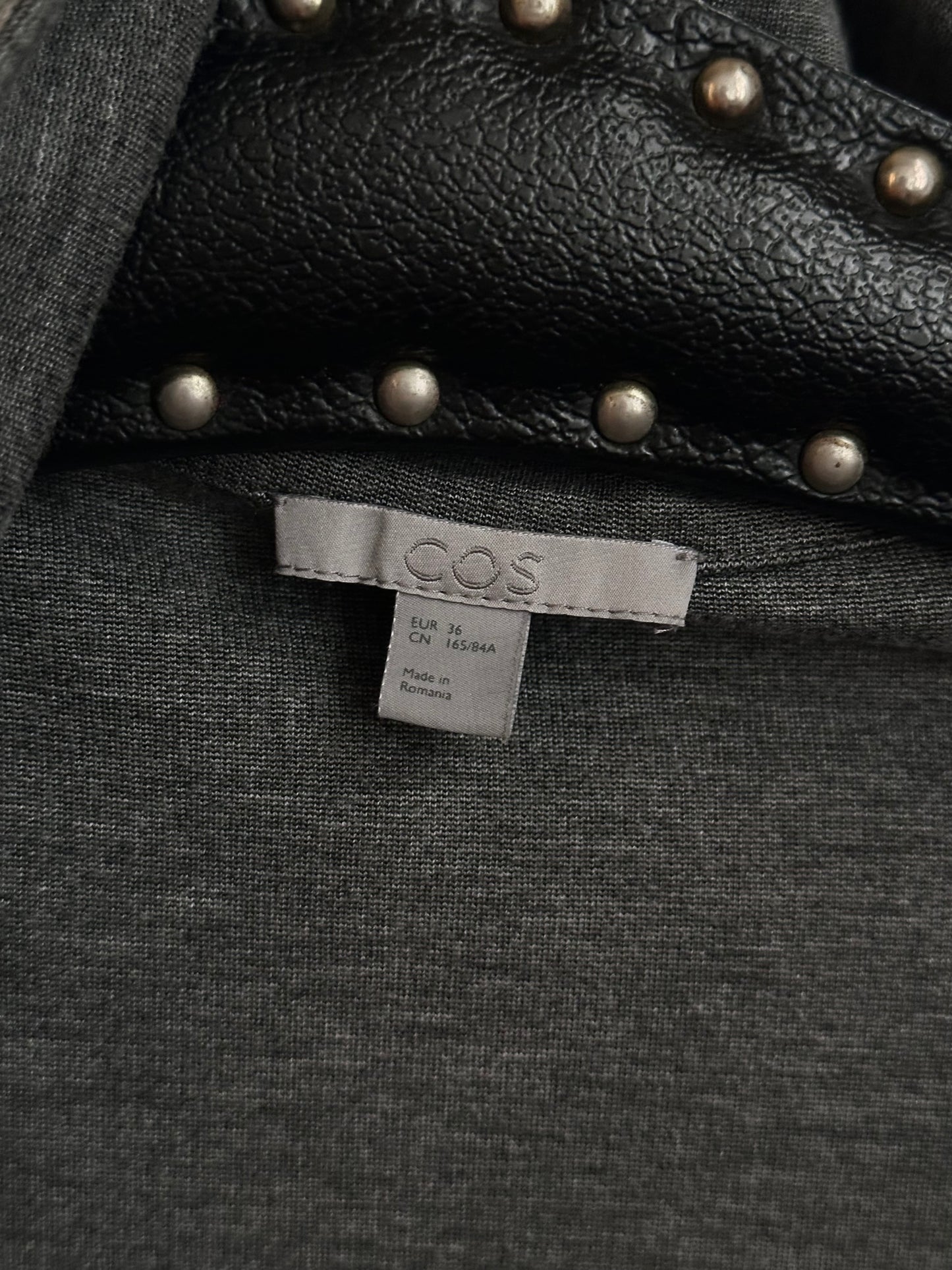 cos assymetrical zip jersey top