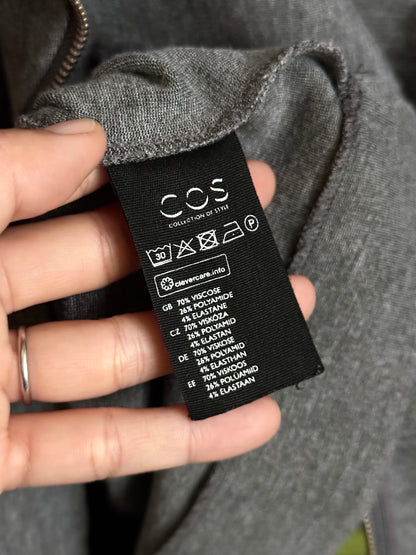 cos assymetrical zip jersey top