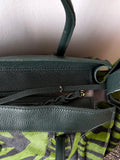 Italy green zebra leather bag