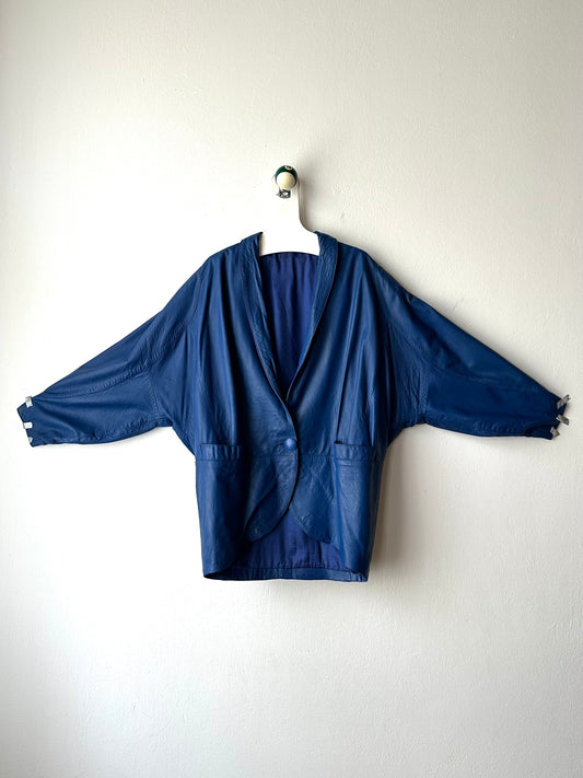 1980s Blue Leather jacket