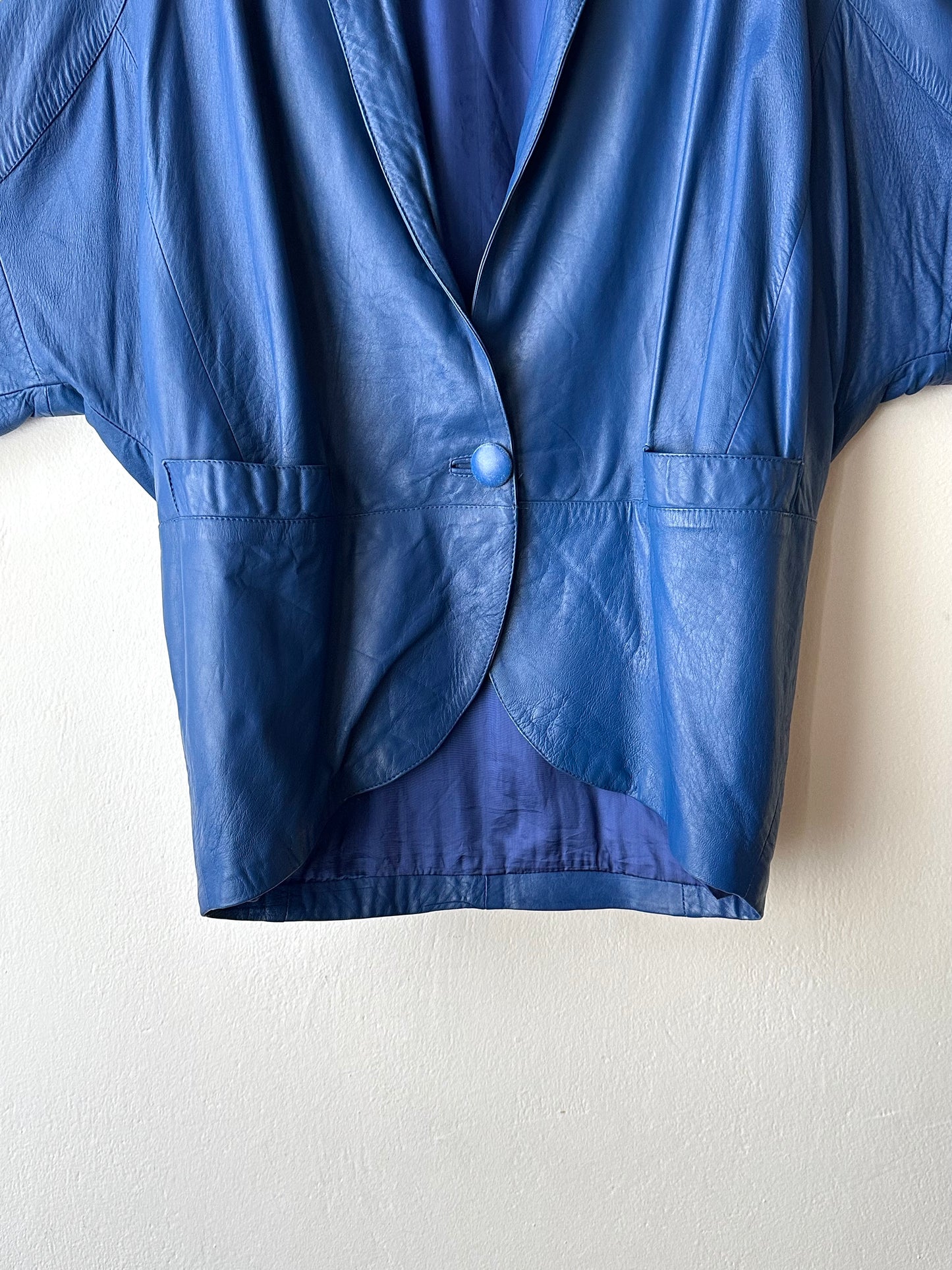1980s Blue Leather jacket