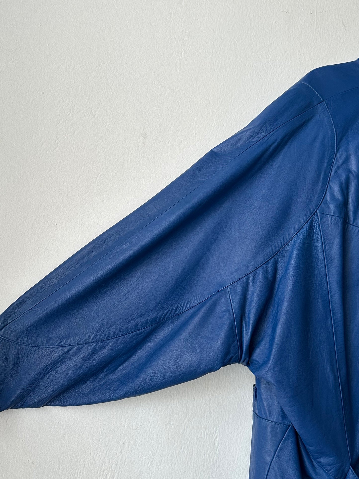 1980s Blue Leather jacket