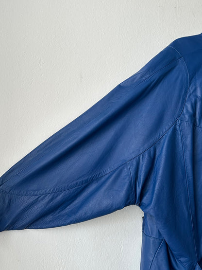 1980s Blue Leather jacket
