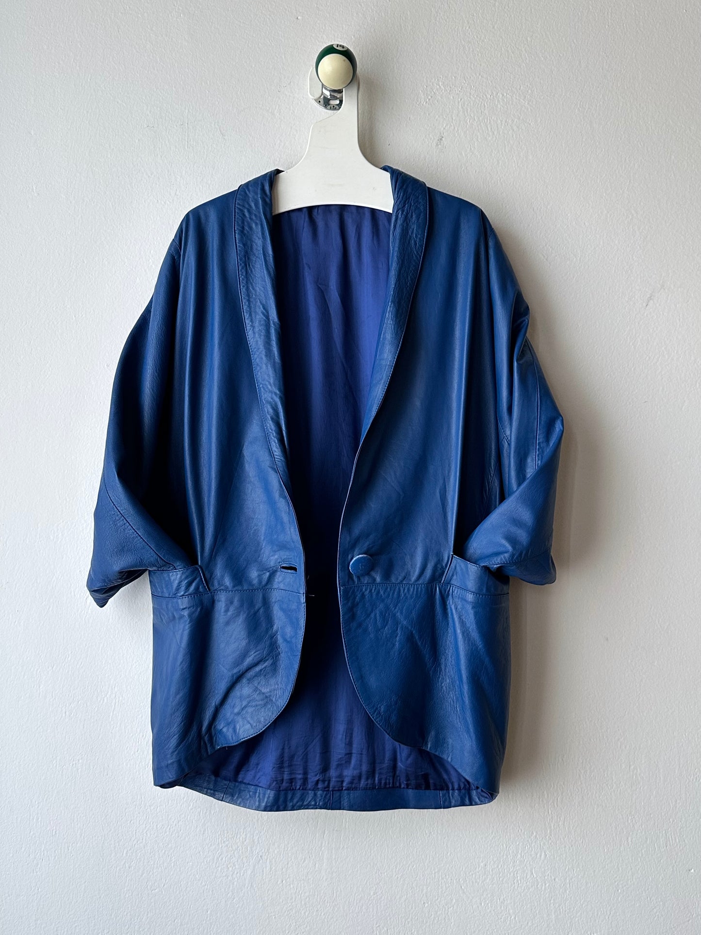 1980s Blue Leather jacket