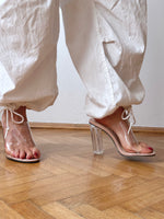 clear heel sandal