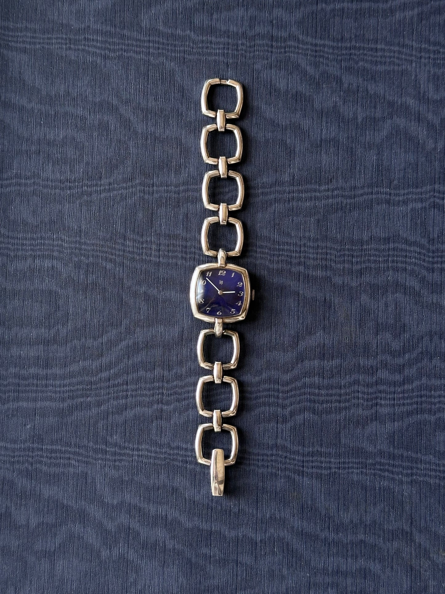 60-70s France silver blue dial watch