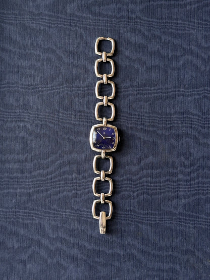 60-70s France silver blue dial watch