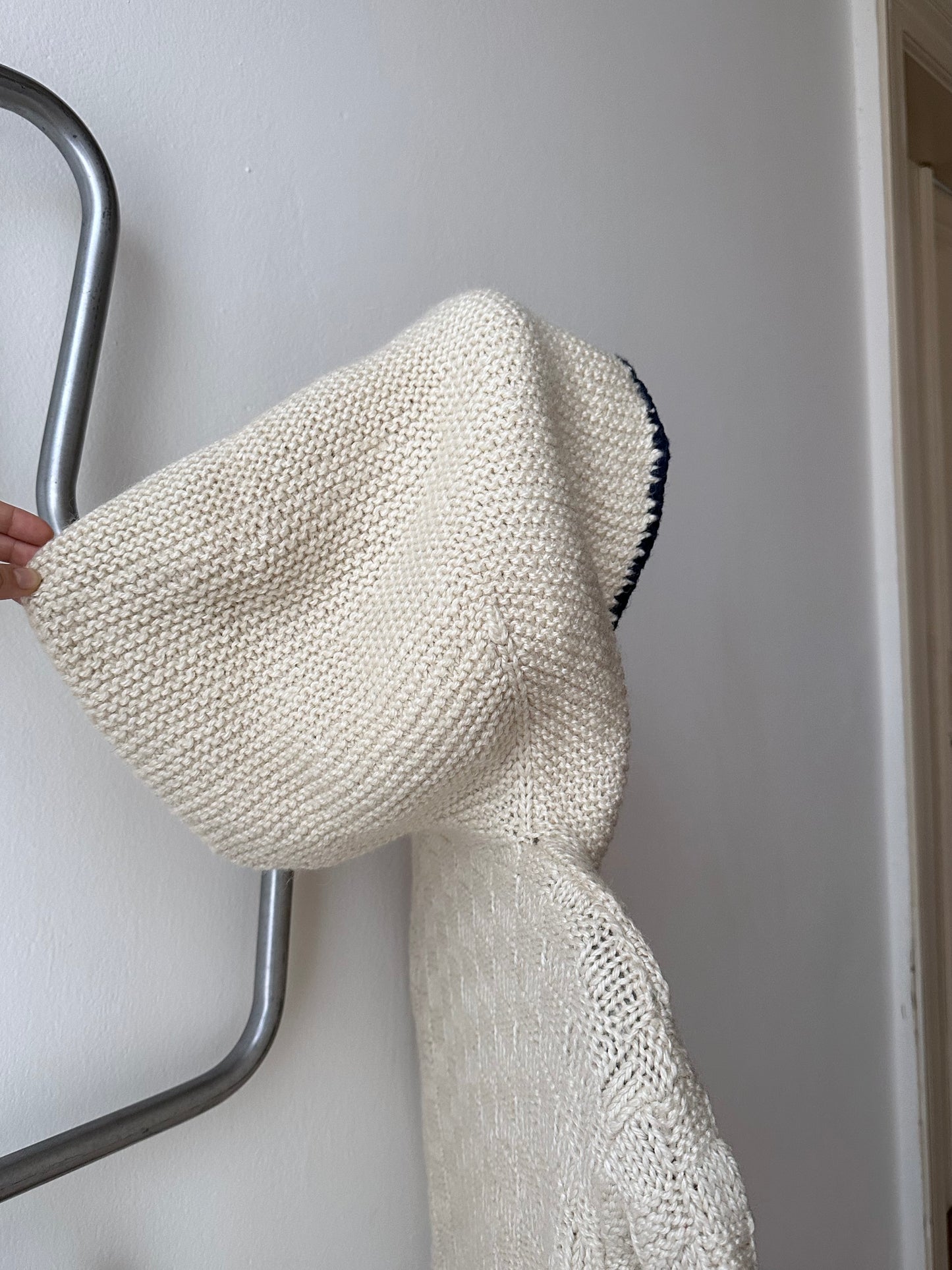 super big hooded knit parka