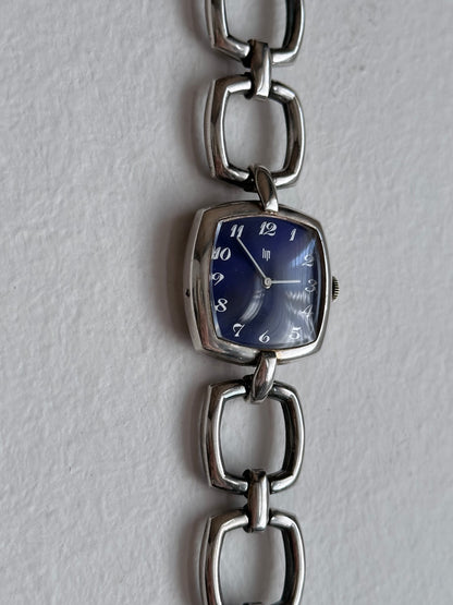 60-70s France silver blue dial watch