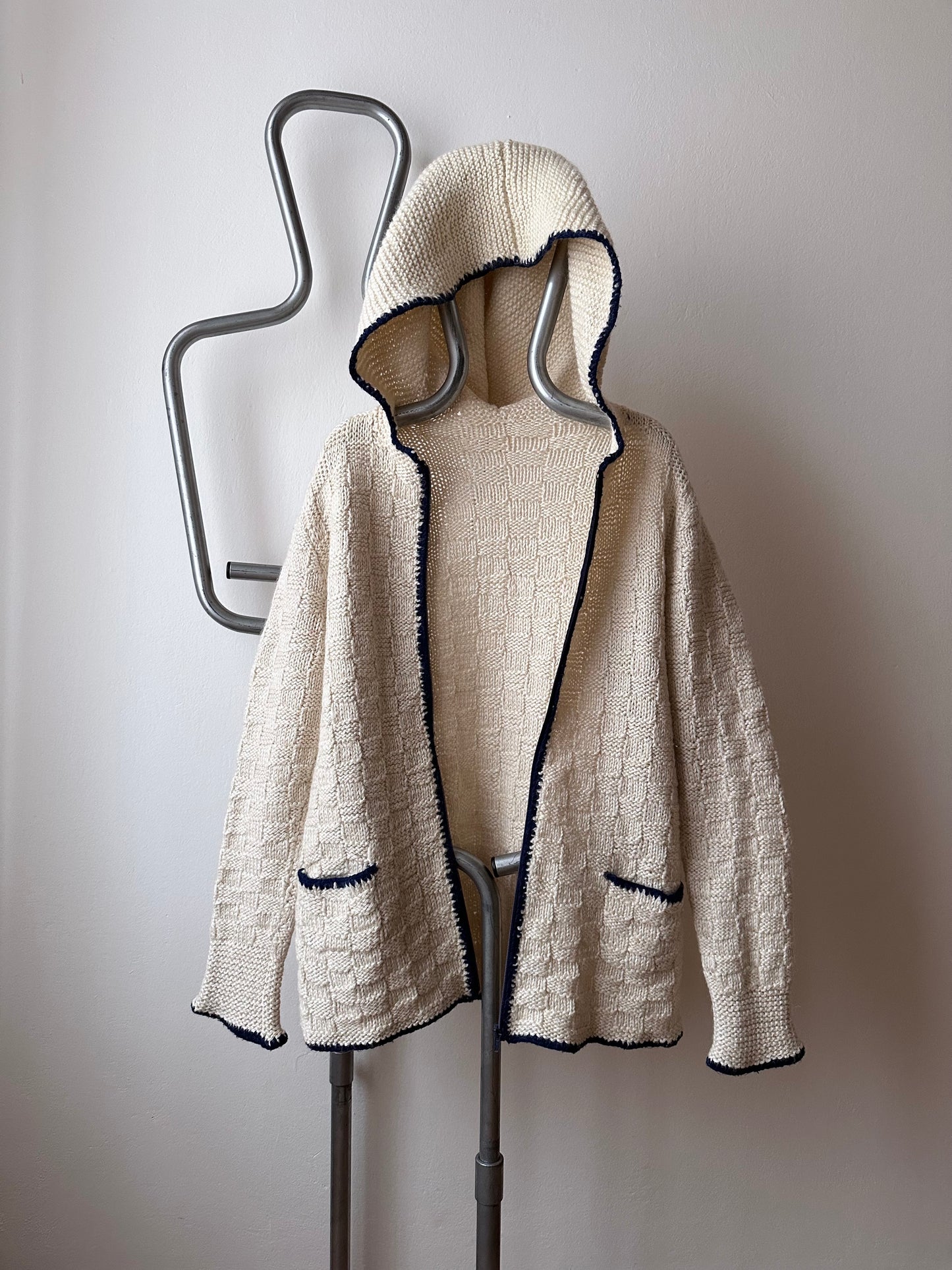 super big hooded knit parka