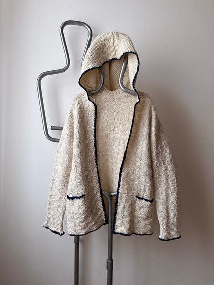 super big hooded knit parka