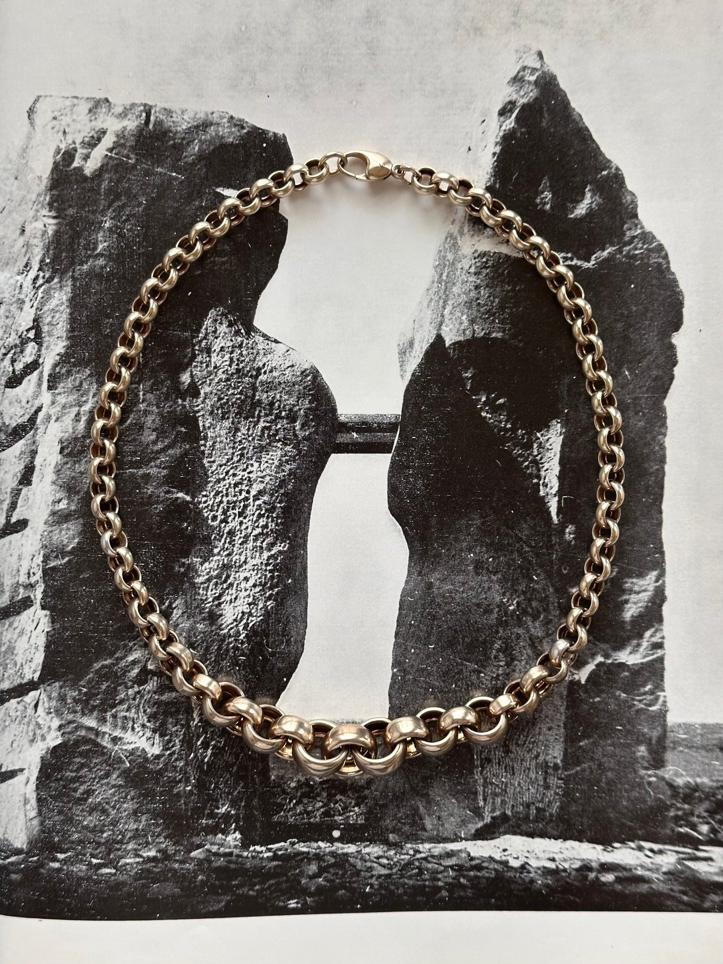 AUREA 925 champagne gold rolo crescendo necklace