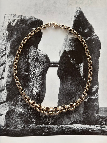 AUREA 925 champagne gold rolo crescendo necklace