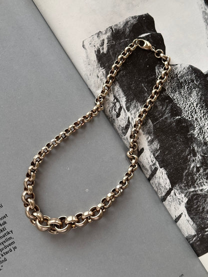 AUREA 925 champagne gold rolo crescendo necklace