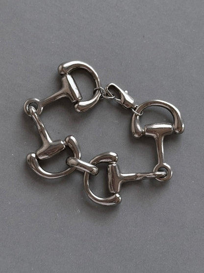 French old horsebit metal bracelet