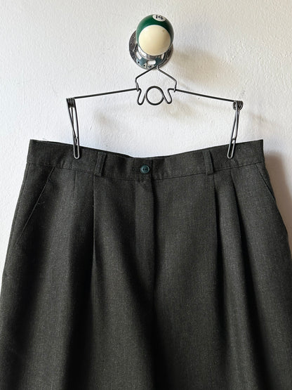 Virgin wool dress shorts in grey olive W30