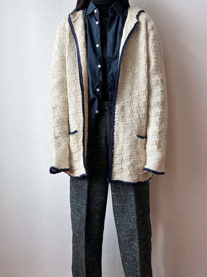 super big hooded knit parka