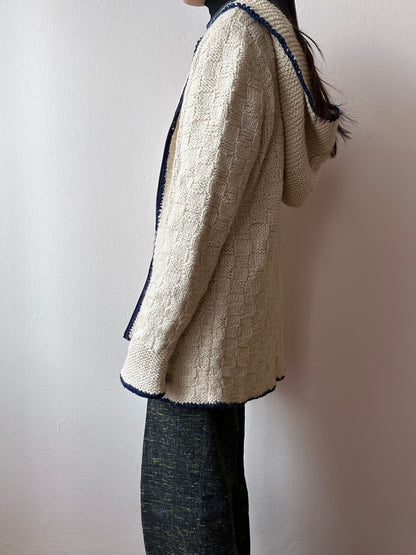 super big hooded knit parka