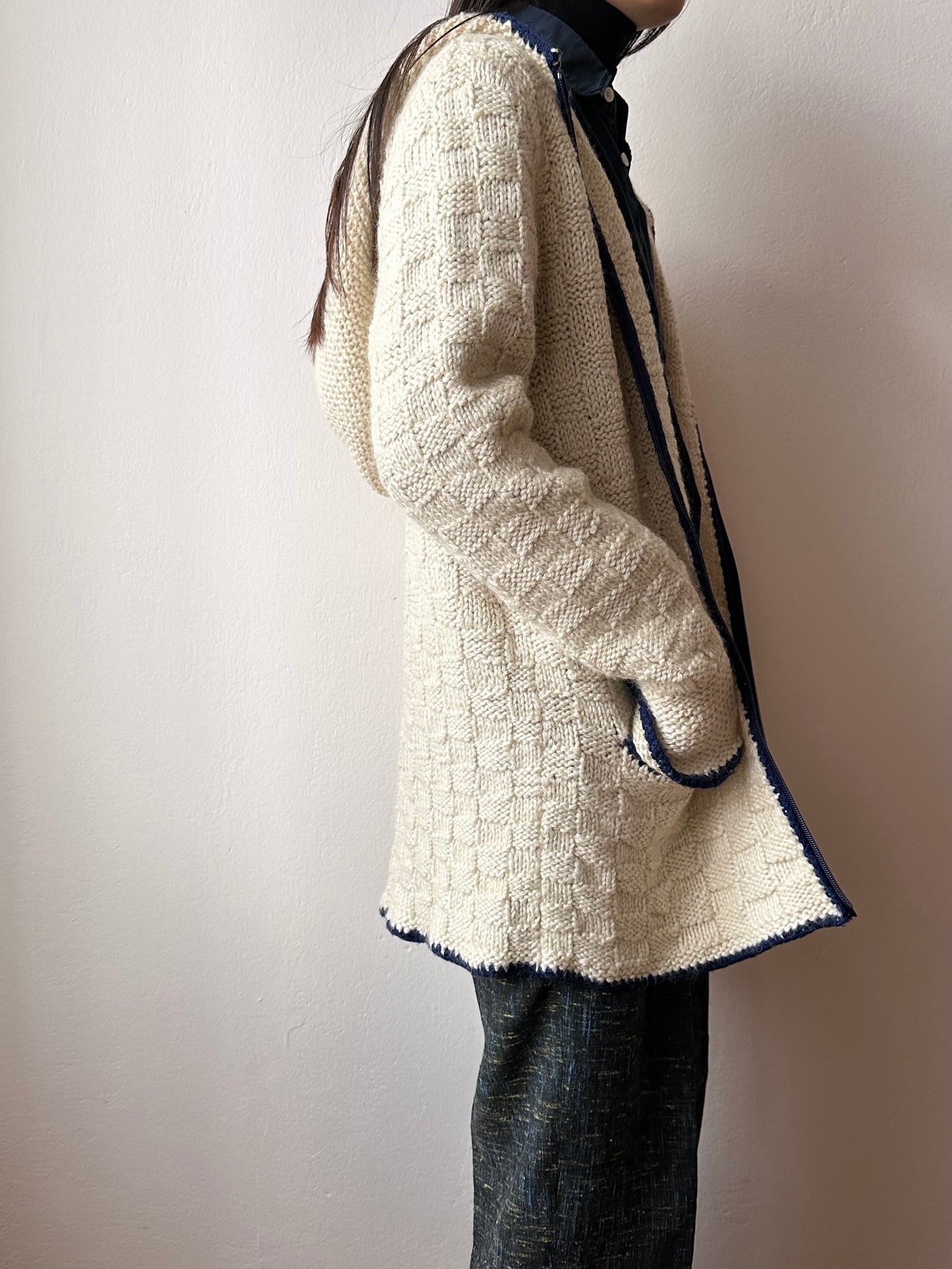 super big hooded knit parka