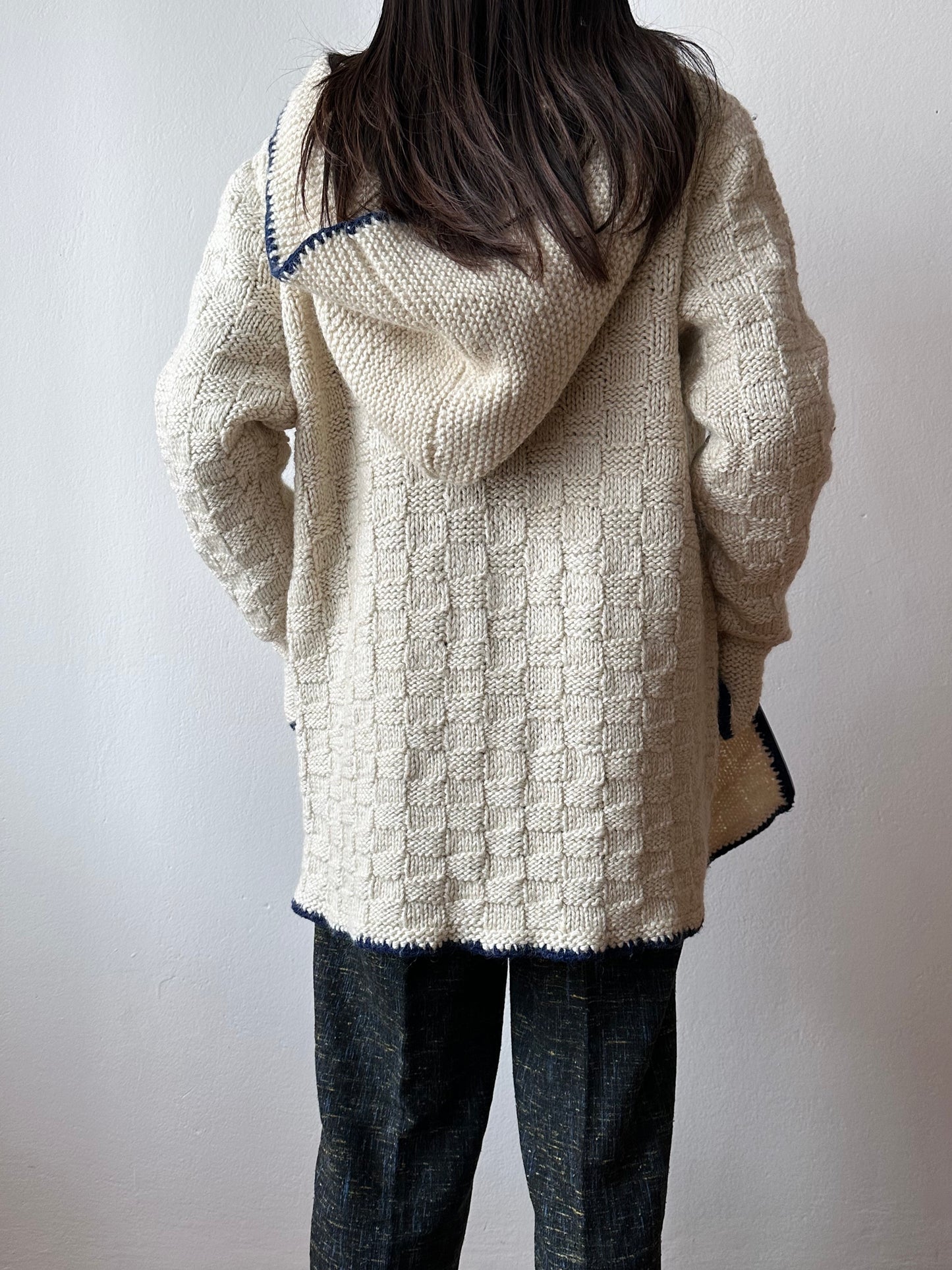 super big hooded knit parka
