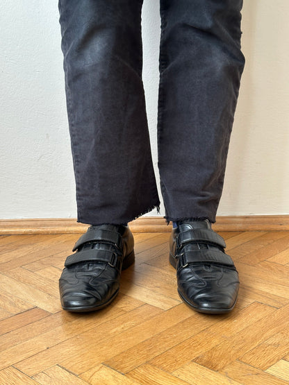 プラダ Prada Leather sneaker 皮靴 Black 黒 Toto Praha Vintage clothing shop store 古着屋 プラハ Prague Made in Italy 90年代 ヴィンテージ 