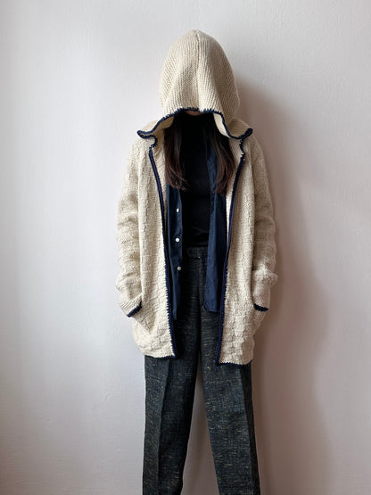 super big hooded knit parka