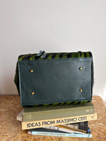 Italy green zebra leather bag