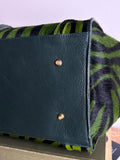 Italy green zebra leather bag