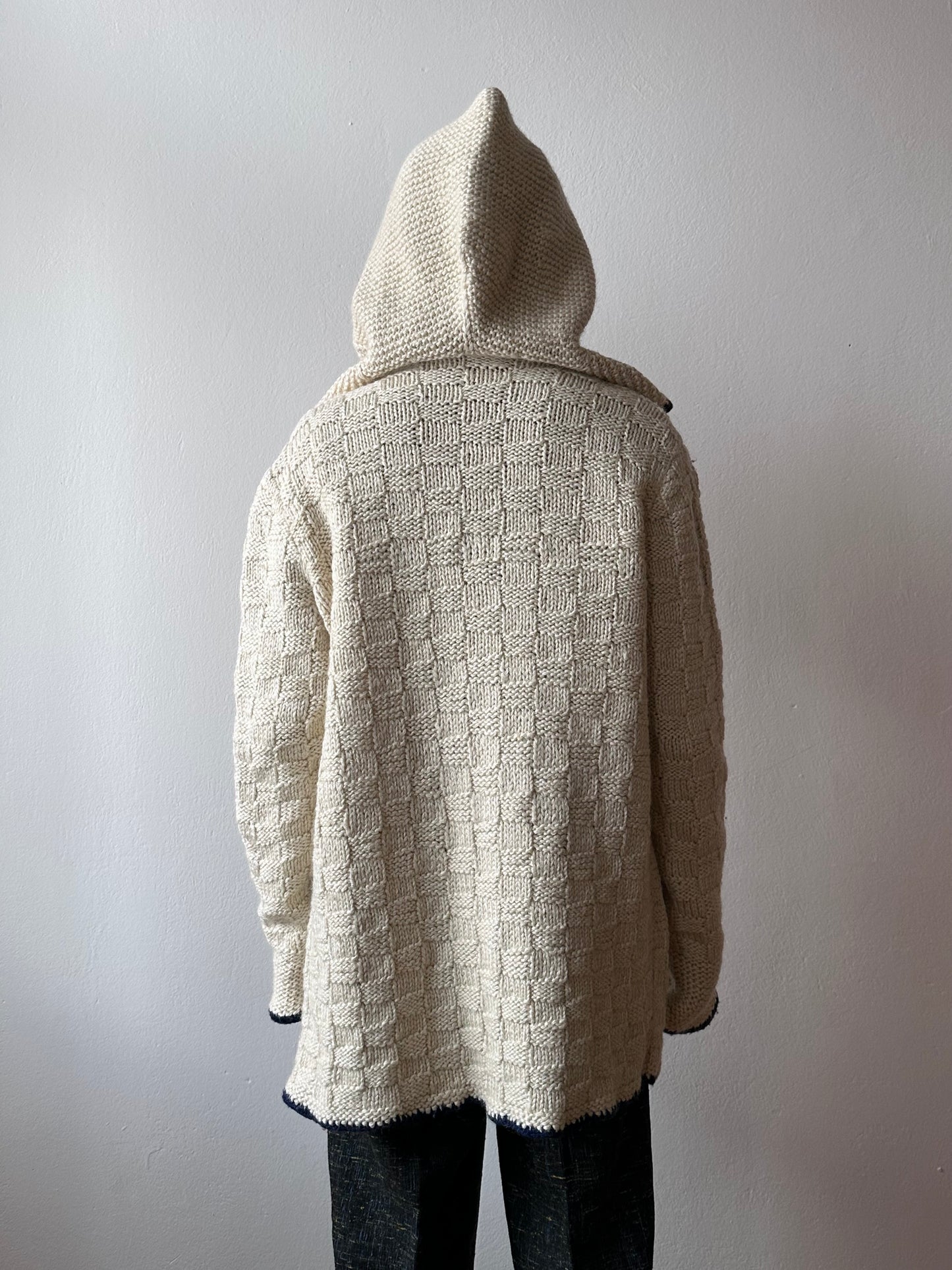 super big hooded knit parka