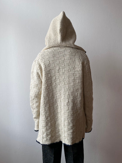 super big hooded knit parka