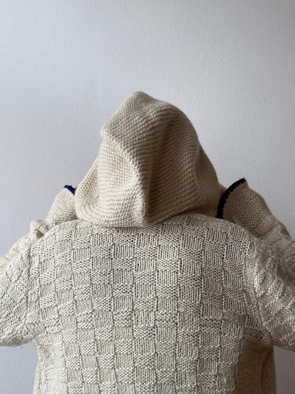 super big hooded knit parka