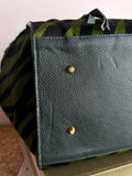 Italy green zebra leather bag