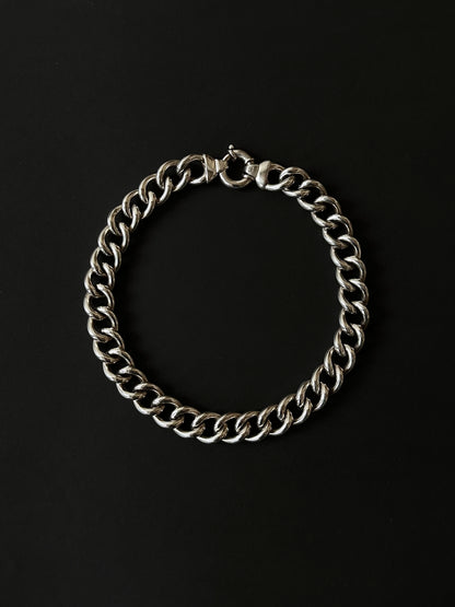 Italy 925 curve curb chain necklace fat chubby chunky sterling silver Italian vintage jewelry イタリア シルバーネックレス シルバーチェーン チェーンネックレス ヴィンテージ カーブチェーン シルバージュエリー シルバーアクセサリー TOTO プラハ 古着屋 古着 ヴィンテージショップ フリマ