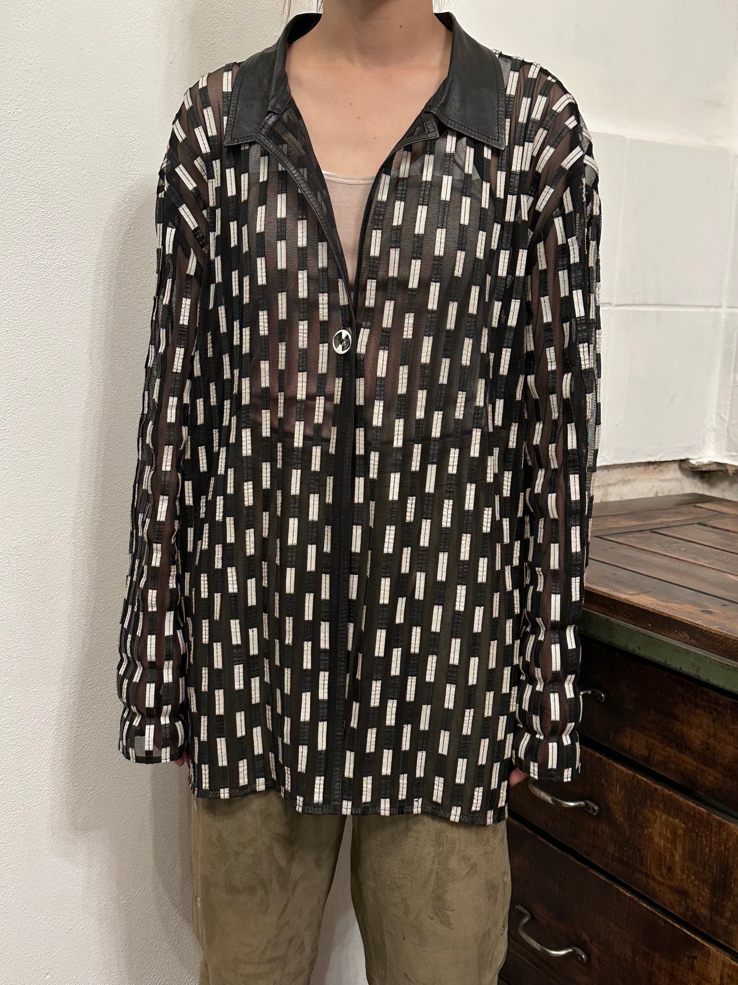 Othello leather mesh jacket