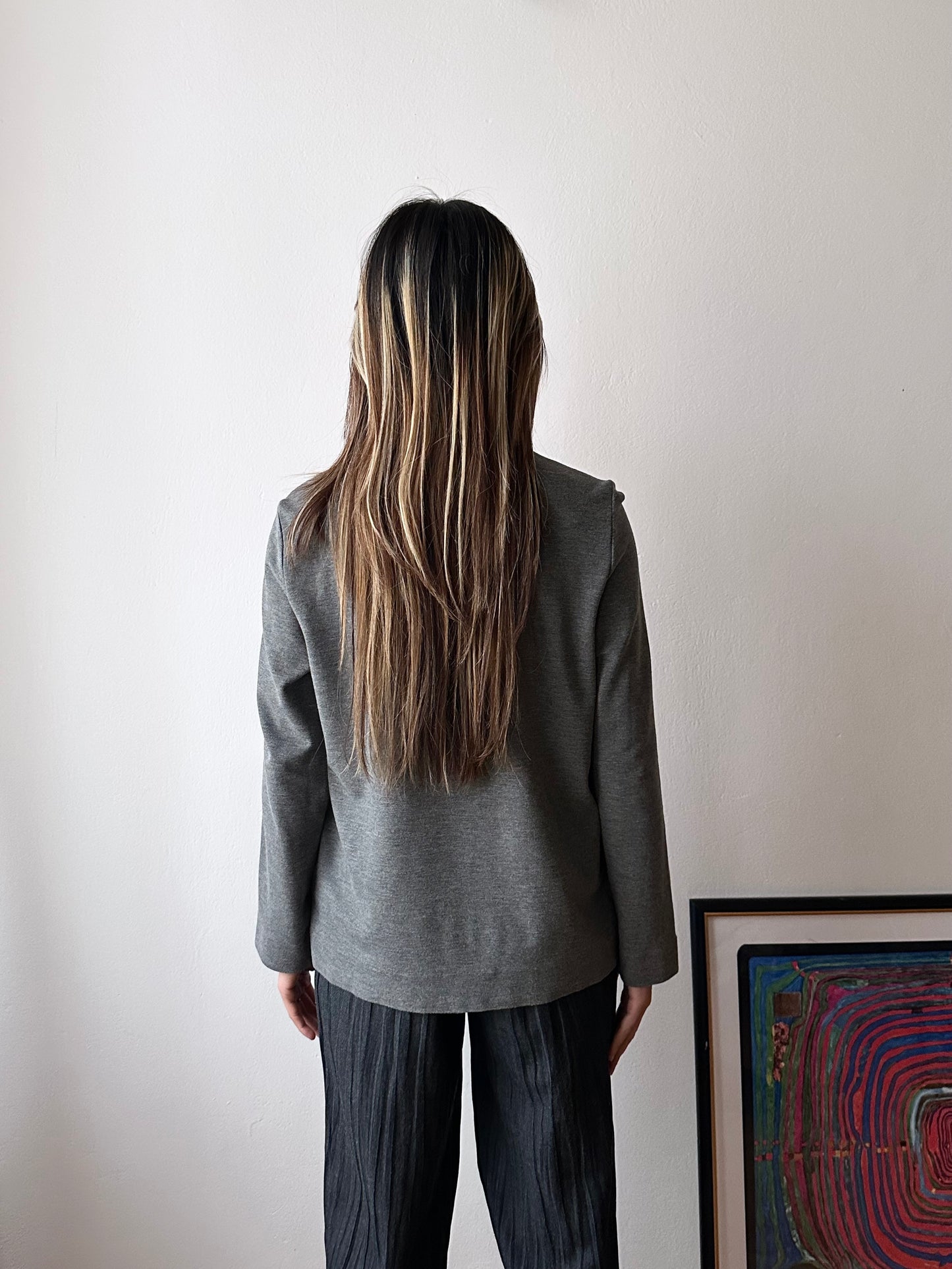 cos assymetrical zip jersey top