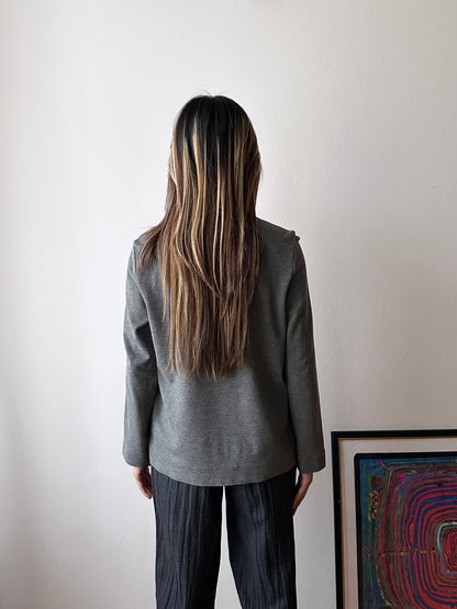 cos assymetrical zip jersey top