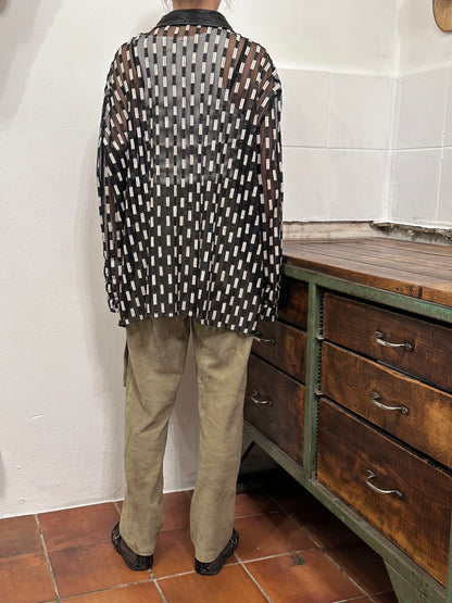 Othello leather mesh jacket
