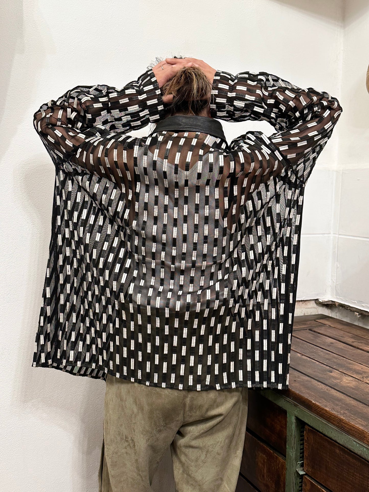 Othello leather mesh jacket