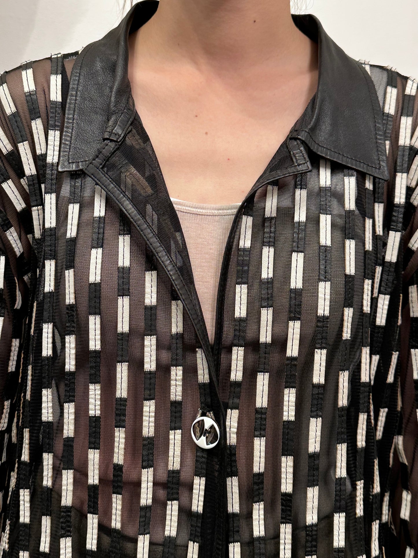 Othello leather mesh jacket
