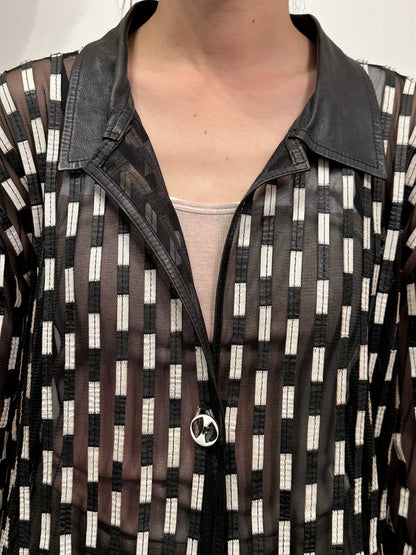 Othello leather mesh jacket